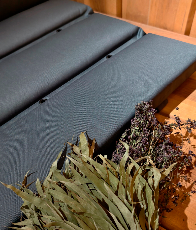 Матрас банный (серо-синий)